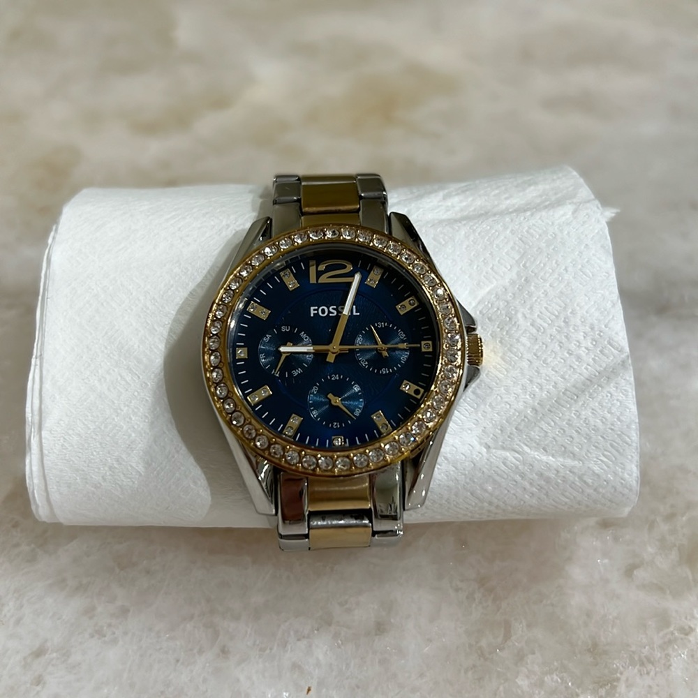 Fossil  Riley Quartz Stainless
